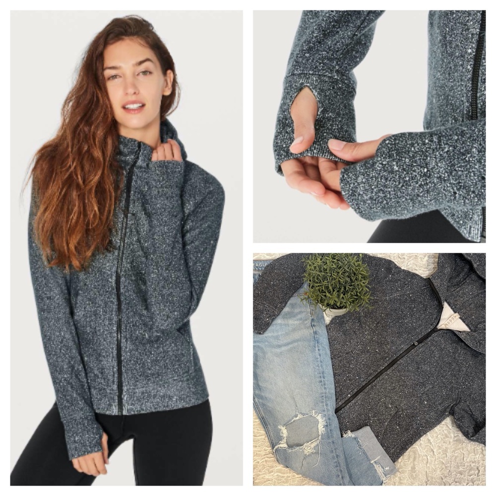 Lululemon Scuba Hoodie IV Sweatshirt Jacket Luminescence Splatter White Black